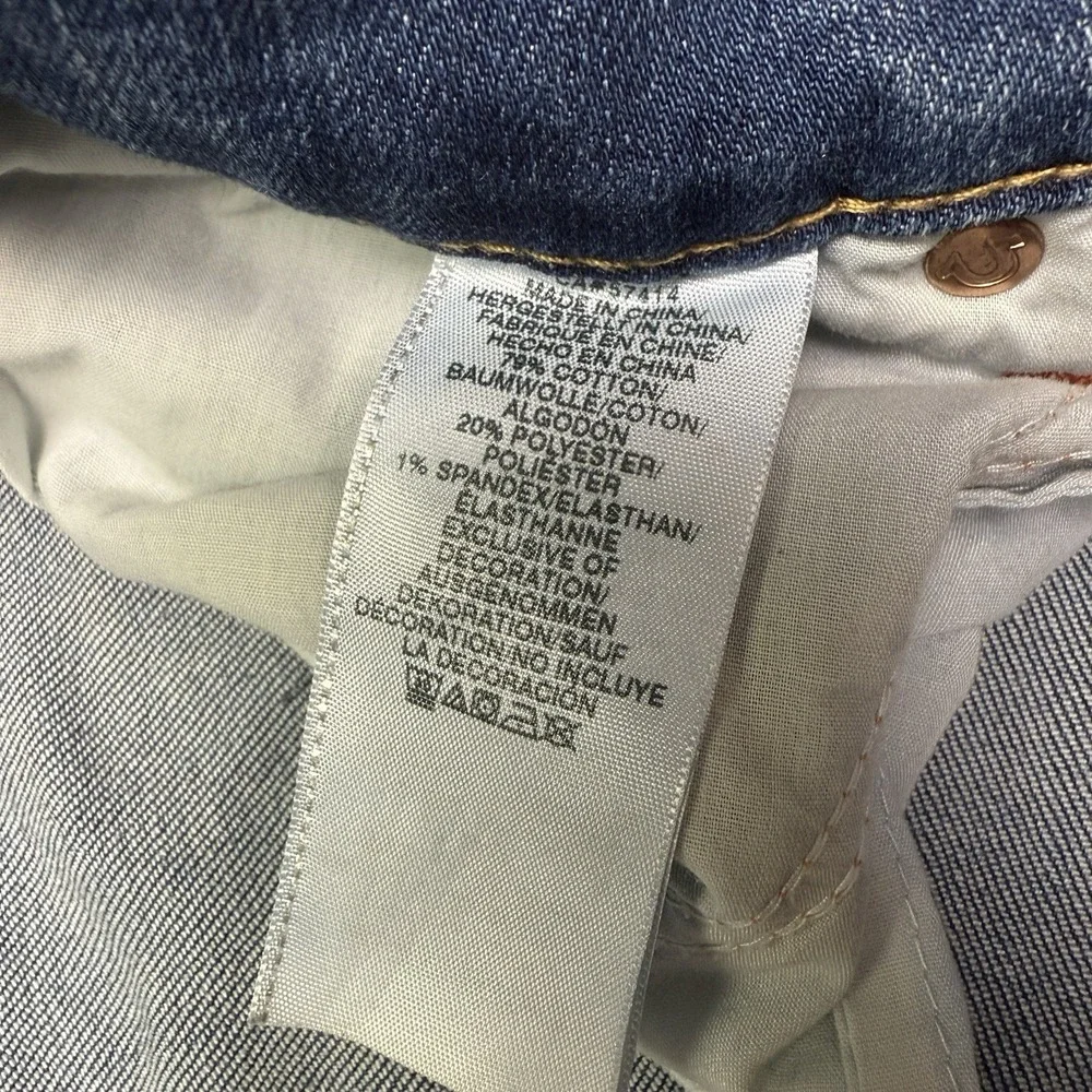 True Religion Geno‎ Relaxed Slim Jeans Mens 33 (fits 35x32) Fade Wash Stretch